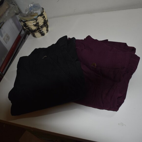 2 pairs of Rafaella Sateen Pants - Sz 18 - Black & Burgandy - Picture 5 of 10